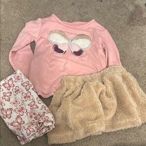 Pink Butterfly Kids Pajamas Set